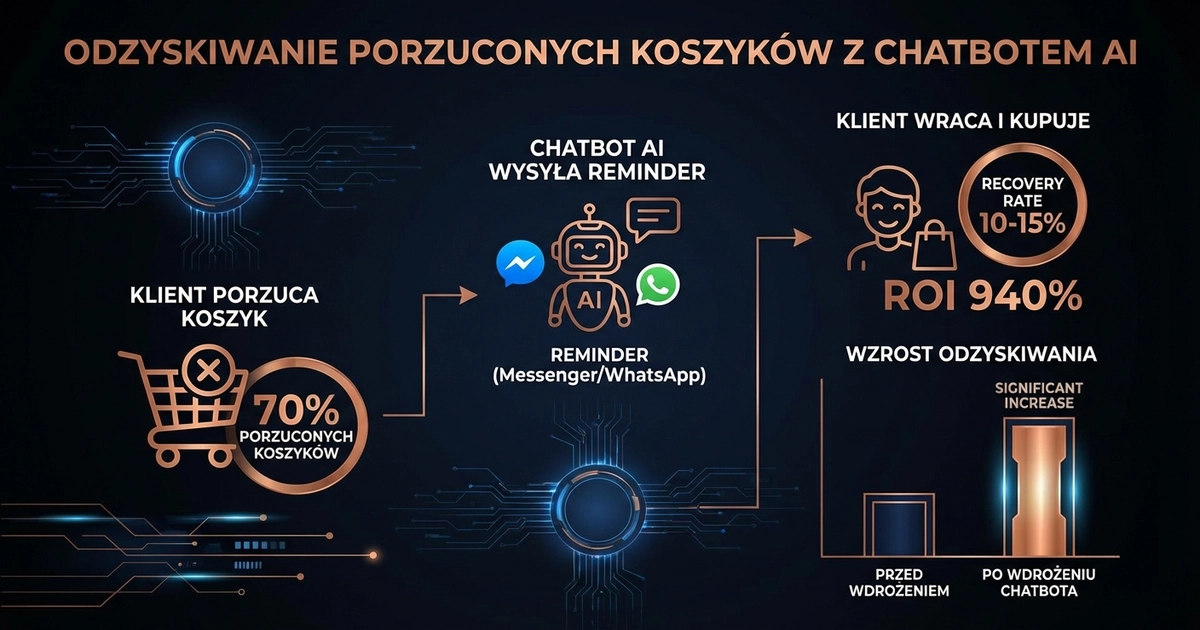 Odzyskiwanie porzuconych koszyków z chatbotem AI - schemat