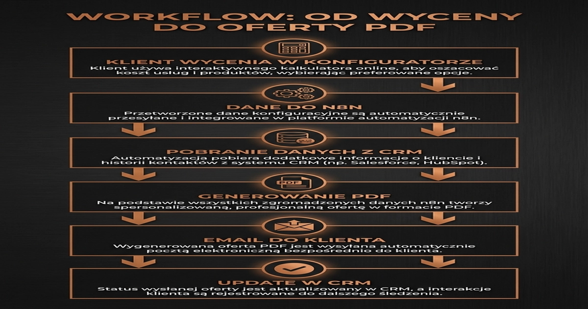Workflow automatycznego generowania oferty PDF — od wyceny w konfiguratorze do emaila z ofertą